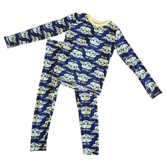 Cuddl Duds Boys Sleepwear, Star Wars Baby Yoda 2 Pc Thermal Pajama Set, Sz S - Picture 1 of 7